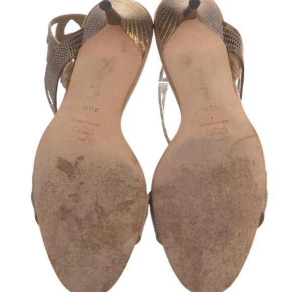 Manolo Blahnik Leather Animal Print Slingback Sandals Size: IT 38.5 - Picture 5 of 5